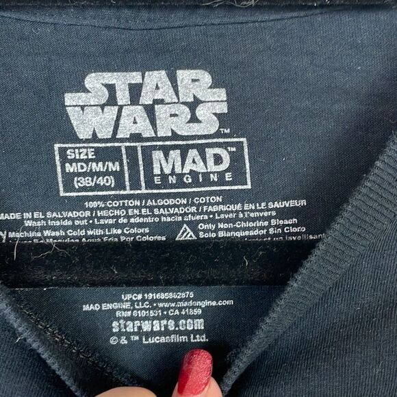 Star Wars The Child Mandalorian Wanted Graphic T-shirt Black M - Picture 3 of 5